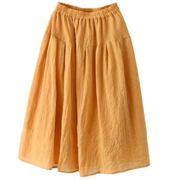2025 Retro Cotton Linen Skirt Double-Layer Loose Long Casual Skirt - Image 6