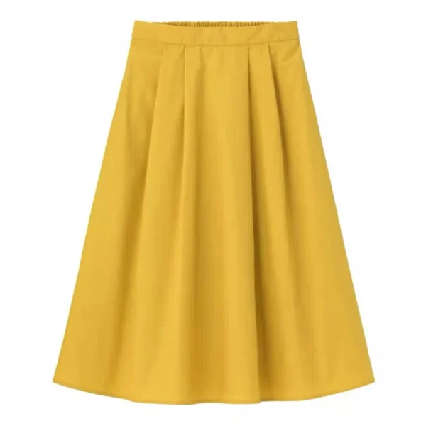Spring Autumn High Waist Cotton Linen Skirt Women Office Wear - Image 4
