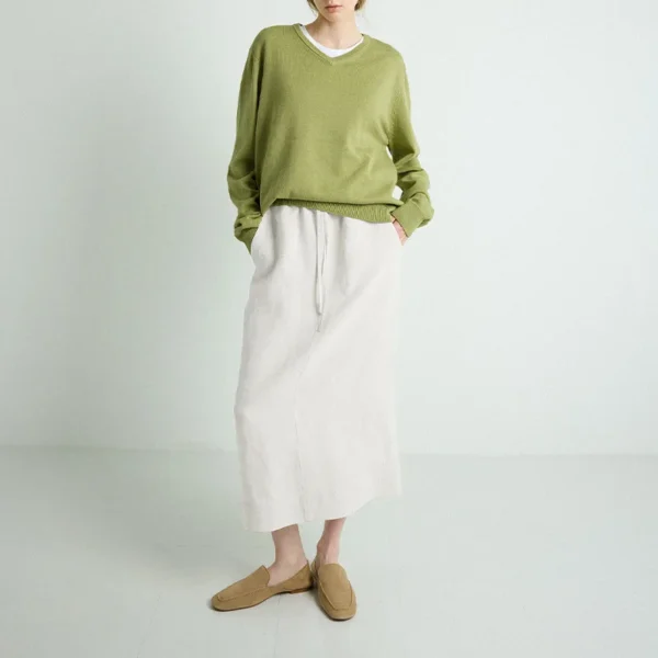 100% Linen Loose Skirt Women Summer High Waist Casual Streetwear - Image 4