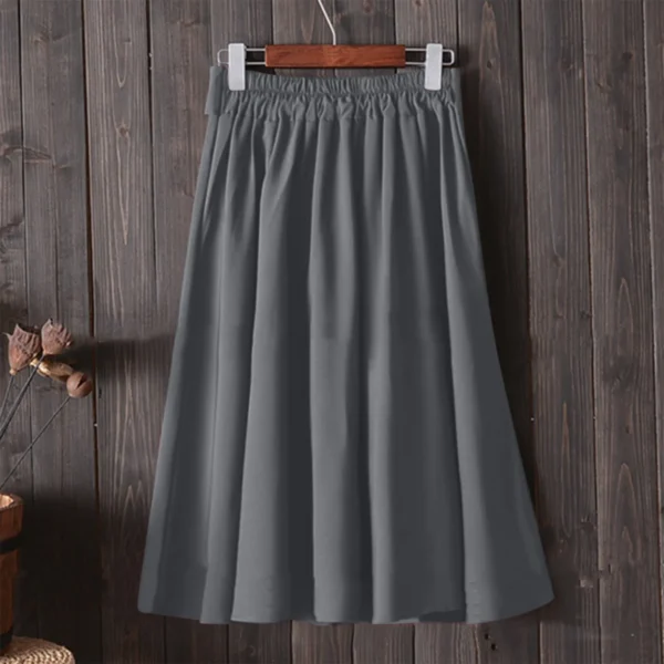 Korean Style High Waist Bow Lace-Up Long Knee Skirts Women - Image 2