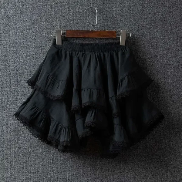 Spring Autumn High Waist Cotton Linen Skirt Women Office Casual - Image 2