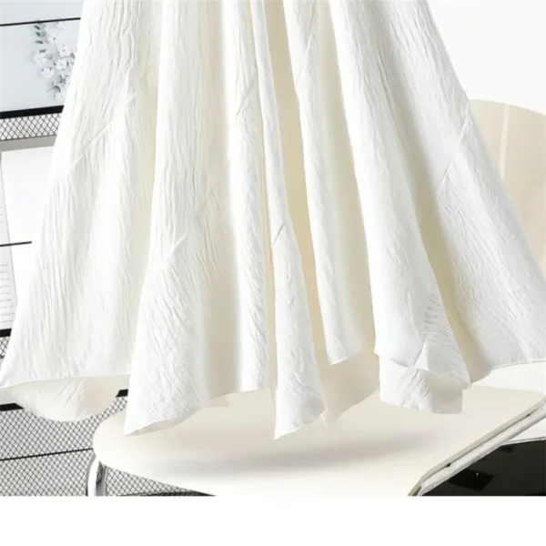 Women’s Vintage Cotton Linen Irregular Lace-Up Long Summer Skirt - Image 6