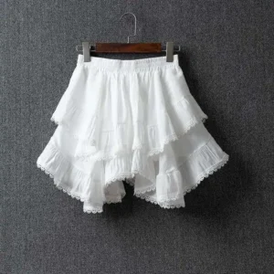 Spring Autumn High Waist Cotton Linen Skirt Women Office Casual