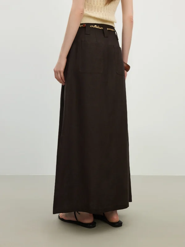 Summer Lyocell Linen Skirt Women Oversized Drape Lounge Style - Image 3