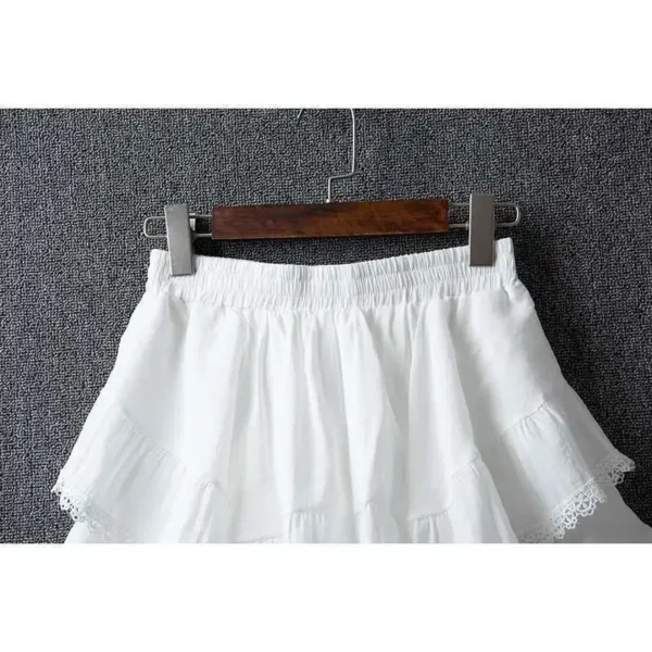 Spring Autumn High Waist Cotton Linen Skirt Women Office Casual - Image 4