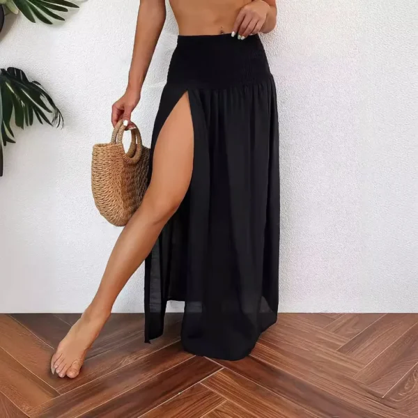European American Style Beach Trench Side Slit Skirt Casual - Image 3
