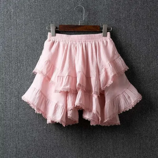 Spring Autumn High Waist Cotton Linen Skirt Women Office Casual - Image 3
