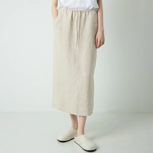 100% Linen Loose Skirt Women Summer High Waist Casual Streetwear - Image 2