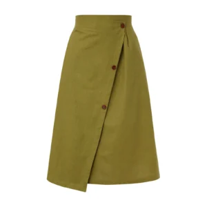 Women'S New Casual A Line Dress Summer Cotton Linen Elastic Waist Swing Skirt