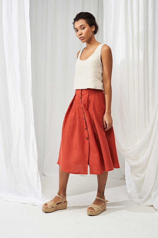 Linen Skirts with Tops